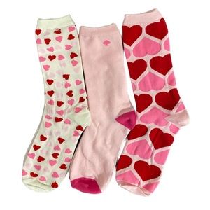Kate Spade Valentines Day Crew Socks - 3 Pack